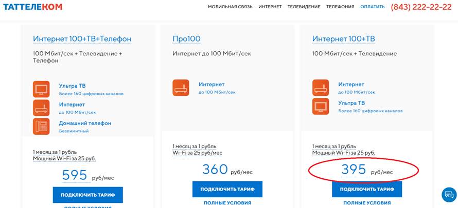 Таттелеком тарифный план звезда 1